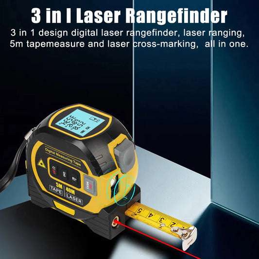 3-in-1 High-Precision Laser Rangefinder & Tape Measure